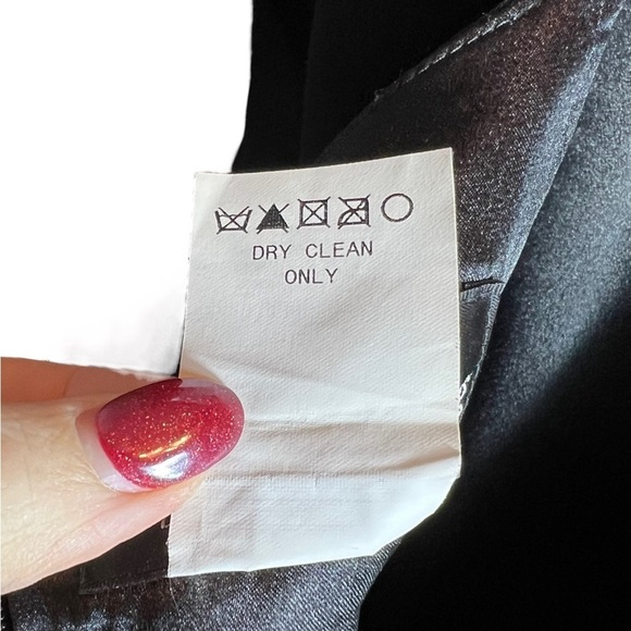 ABS Allen Schwartz Black Ruffle Tiered Cocktail Dress, Size 6 - Picture 7 of 7